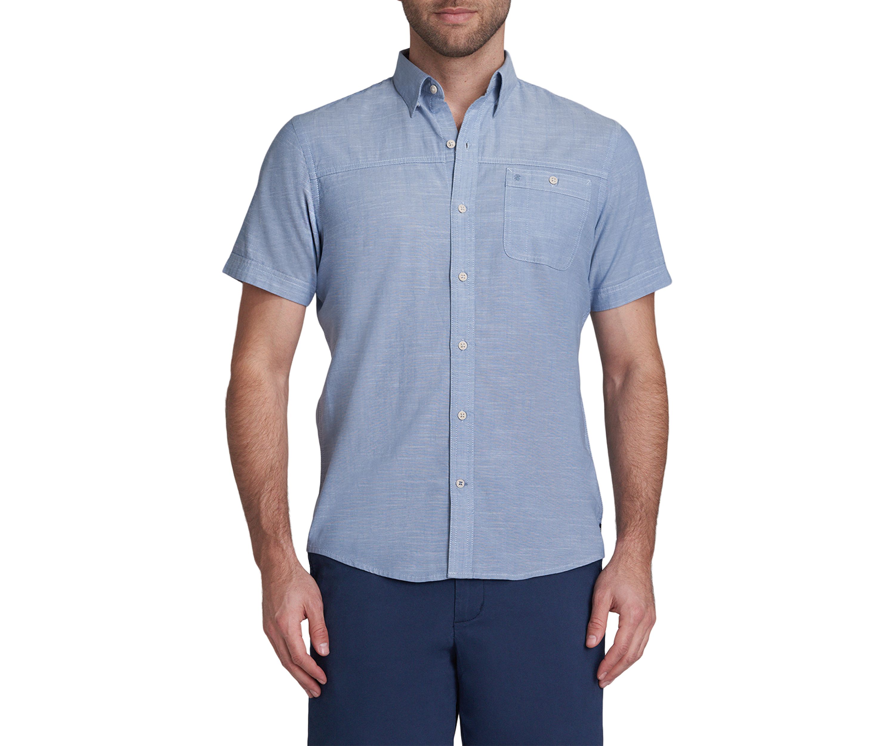 Short Sleeve Dockside Solid Chambray Sport Shirt