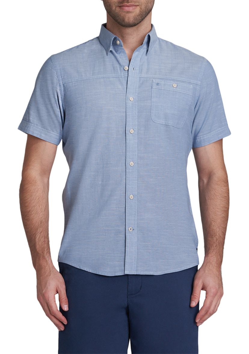 Short Sleeve Dockside Solid Chambray Sport Shirt