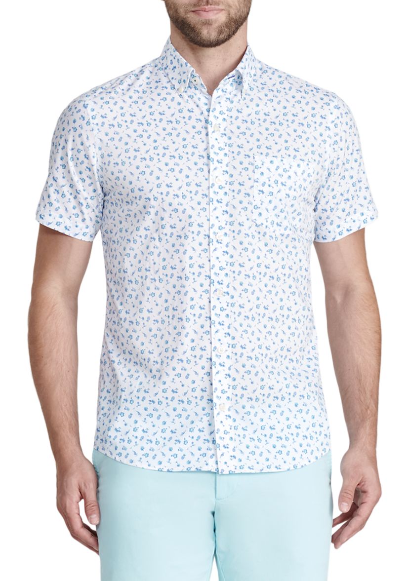 Tropical Printed Button Down Shirt