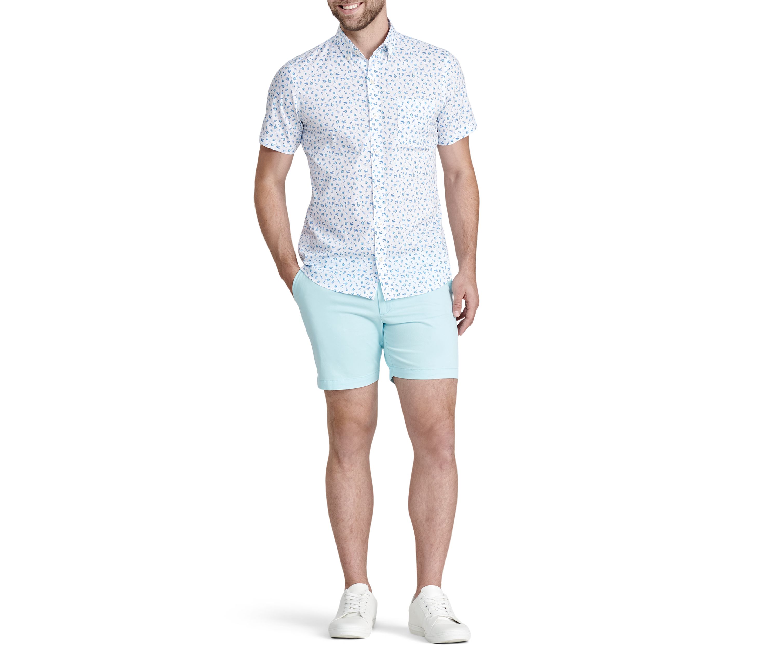 Tropical Printed Button Down Shirt