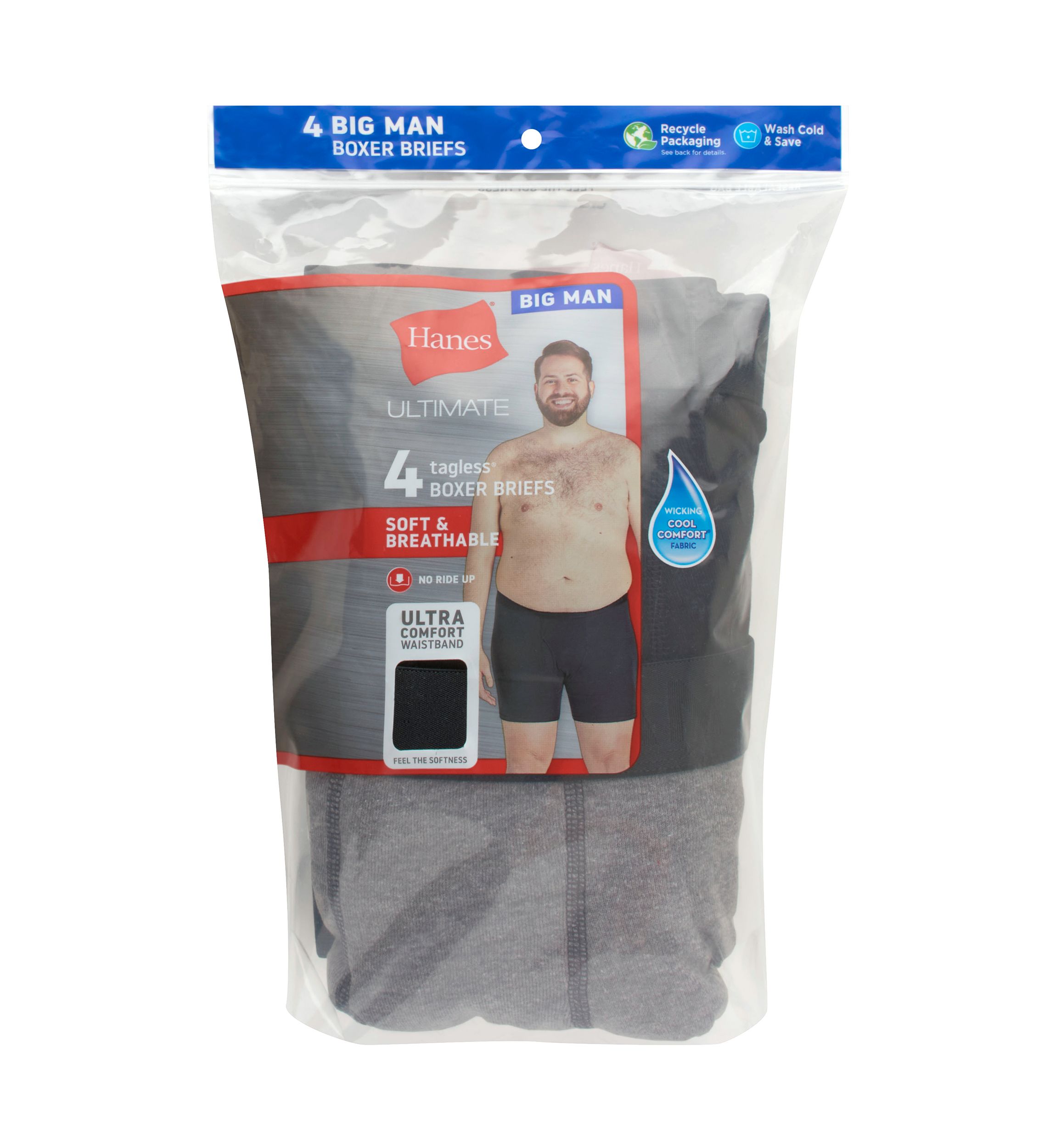 Big & Tall Boxer Briefs - 4 Pack