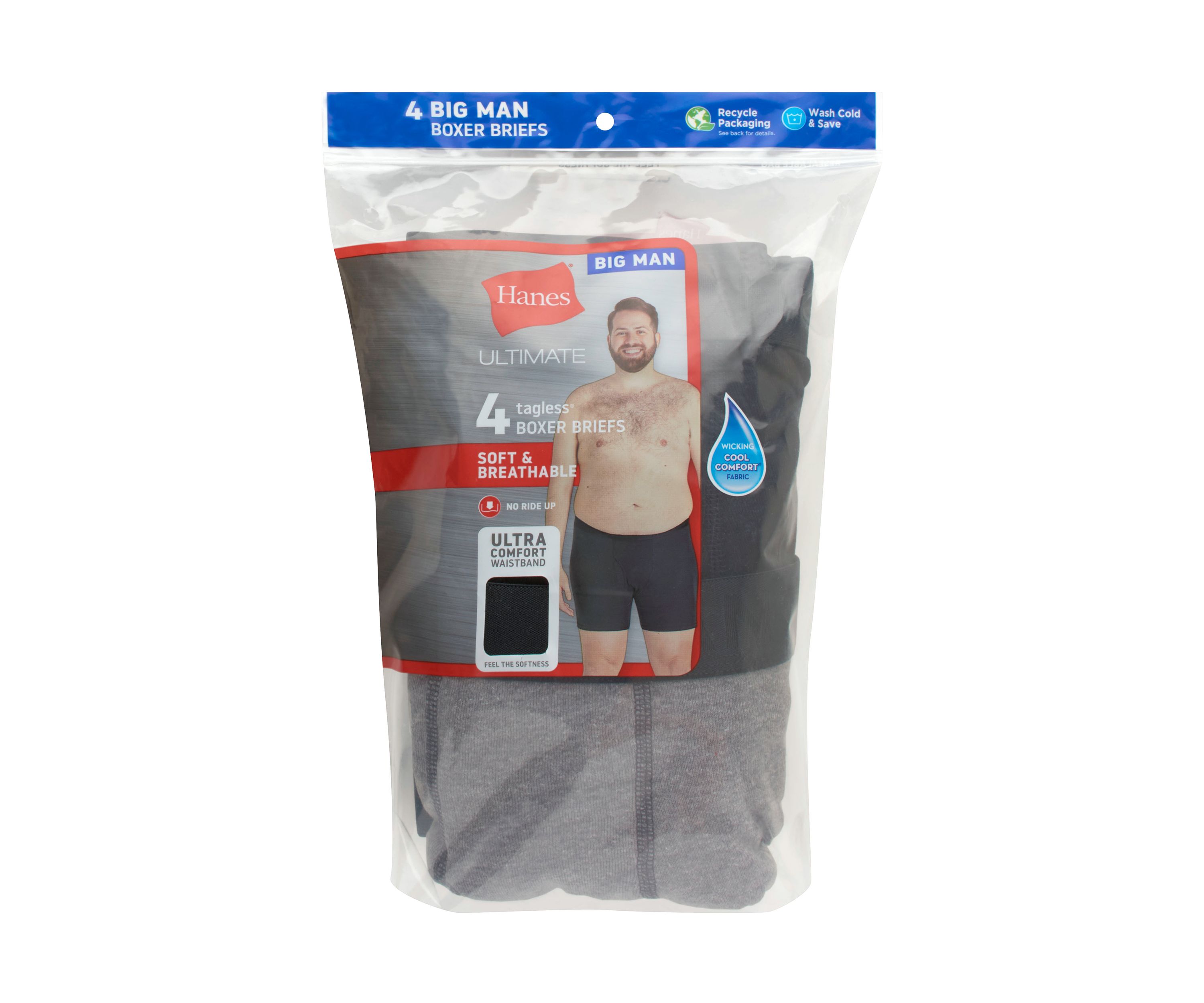 Big & Tall Boxer Briefs - 4 Pack
