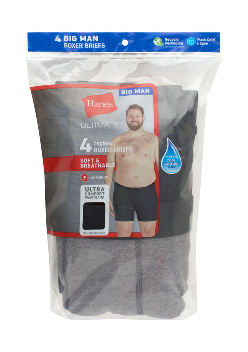 Big & Tall Boxer Briefs - 4 Pack