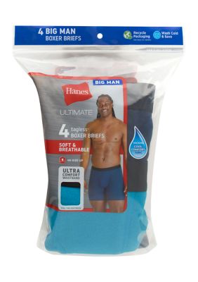 Hanes Ultimate Big Men's Woven Boxers Underwear Pack, Tartan Prints, 4-Pack  (Big & Tall Sizes)