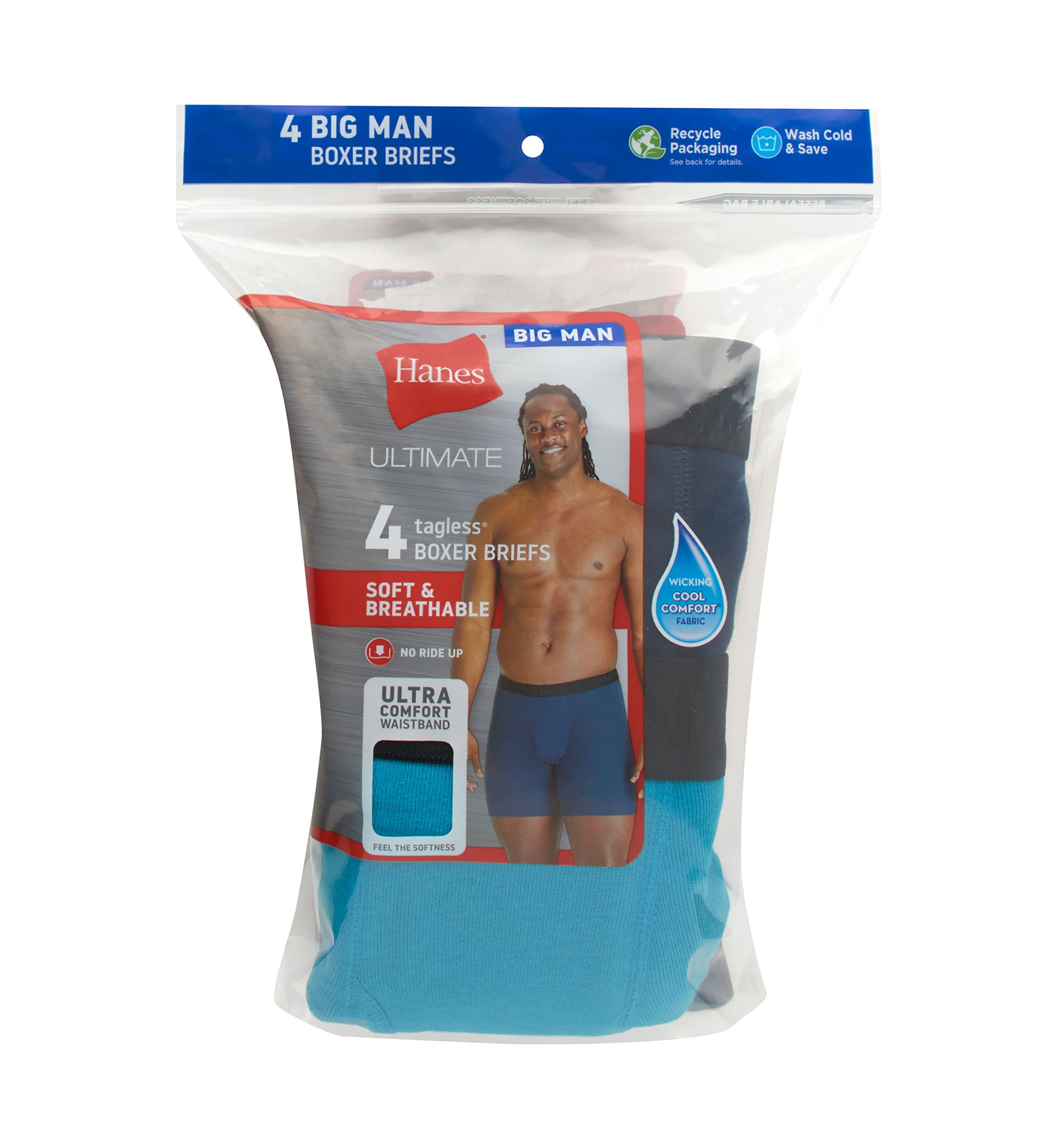 Big & Tall Assorted Boxer Briefs - 4 Pack