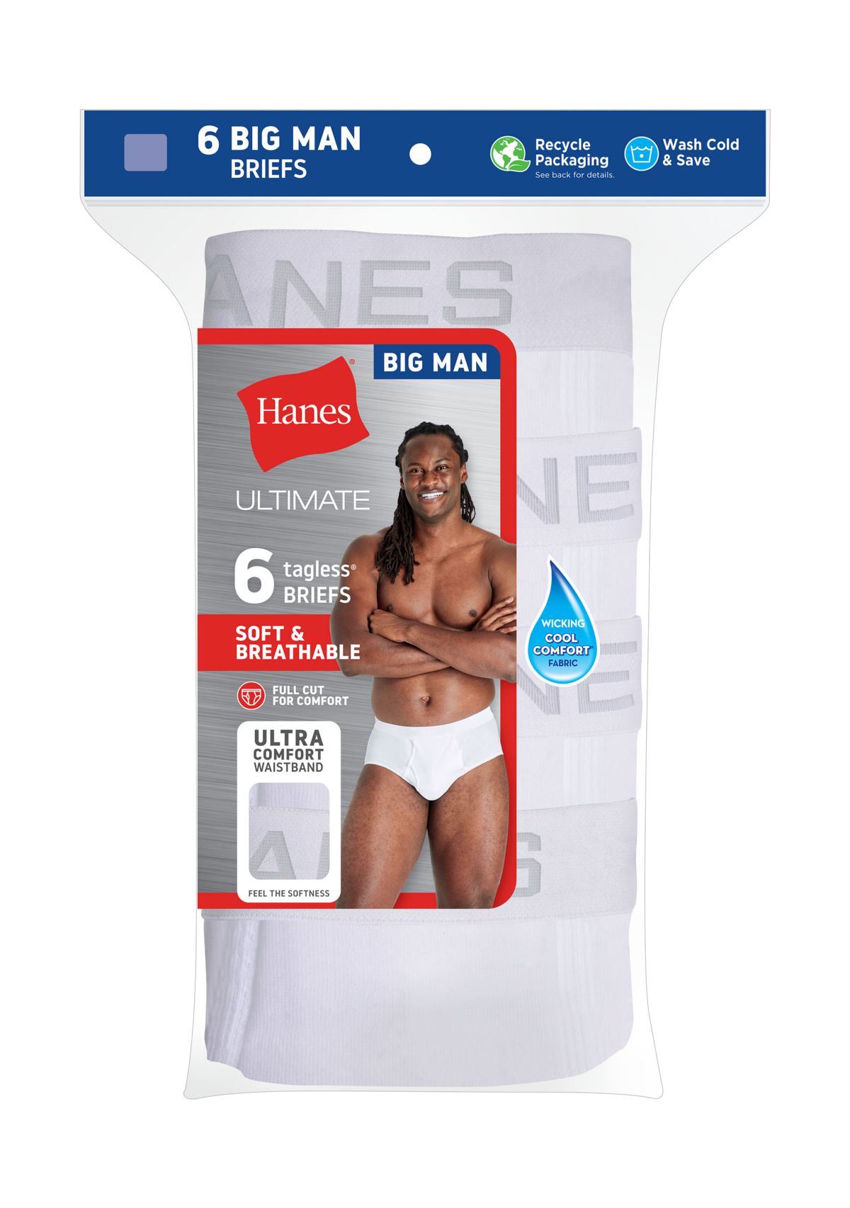 Big & Tall White Boxer Briefs - 6 Pack