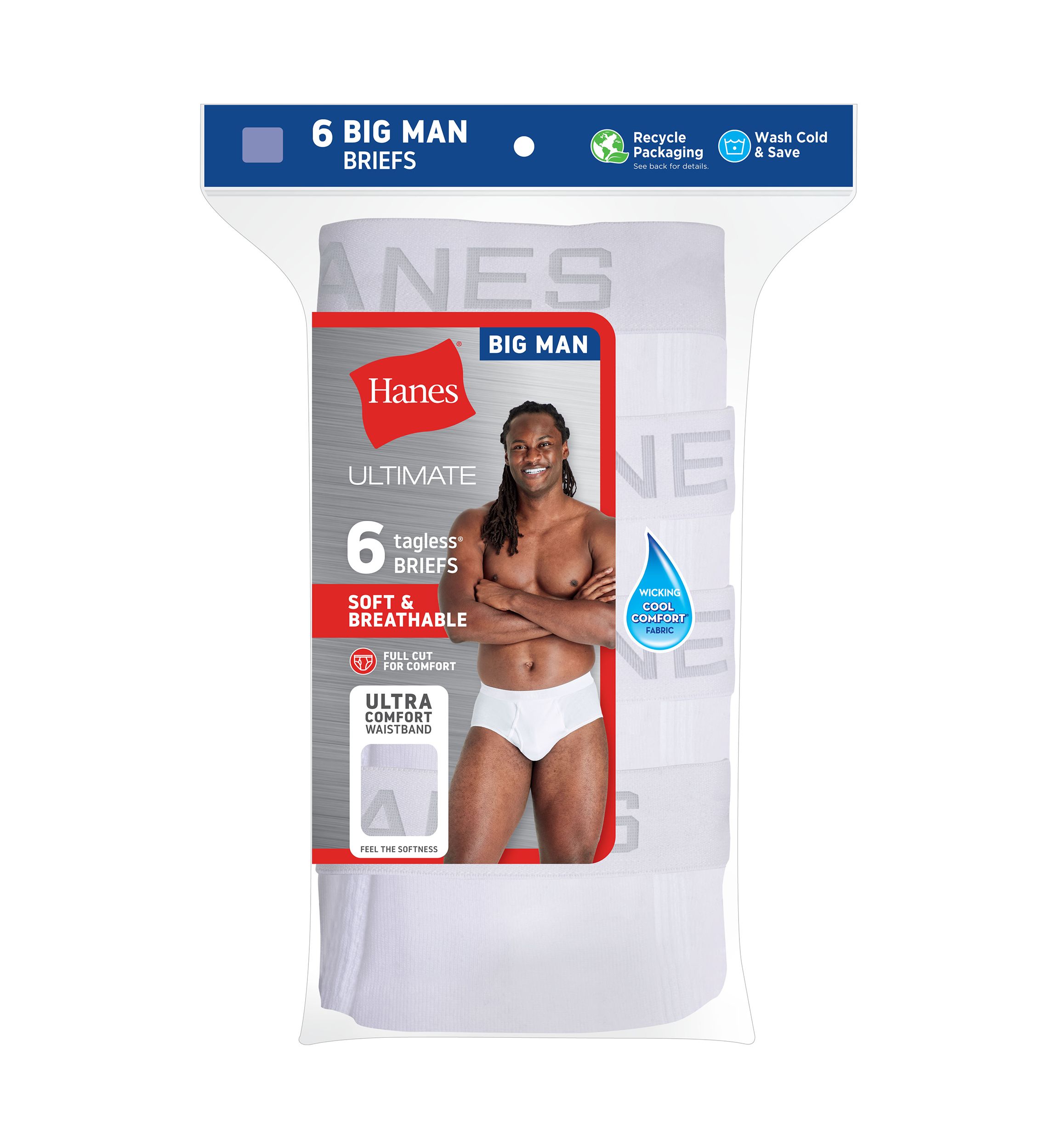 Big & Tall White Boxer Briefs - 6 Pack