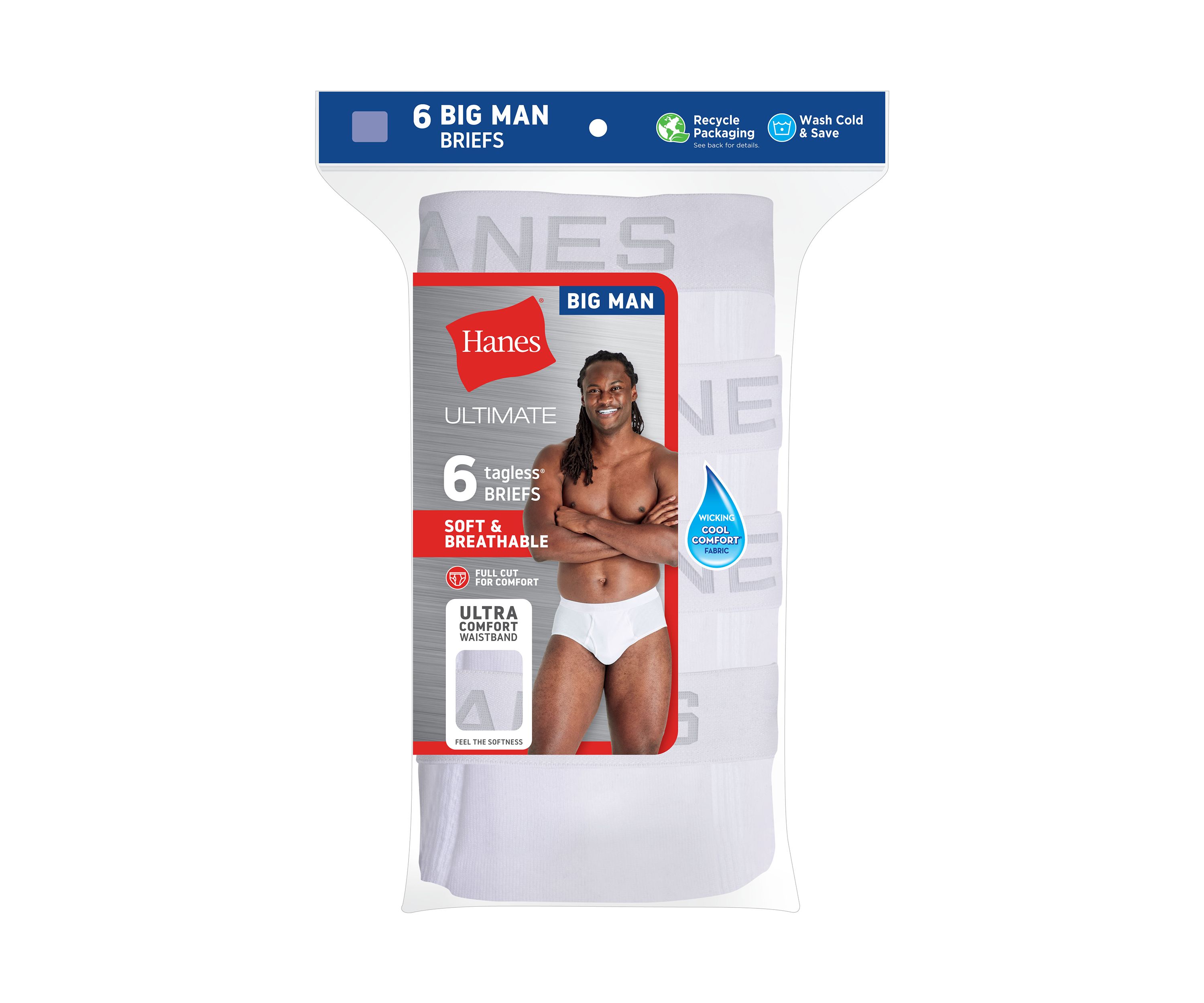 Big & Tall White Boxer Briefs - 6 Pack
