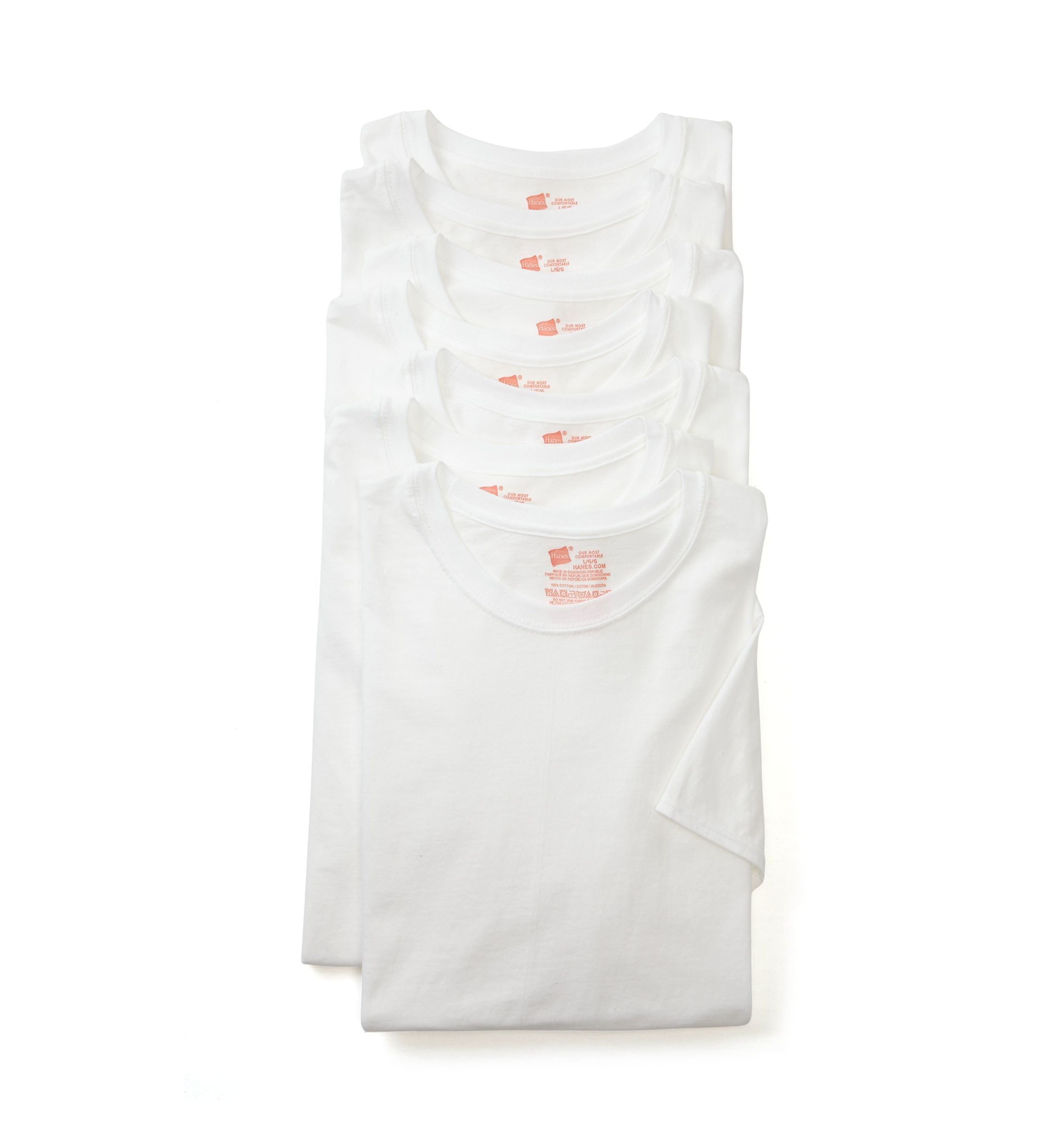 5-Pack + 1 Bonus Tagless Crew T-Shirts