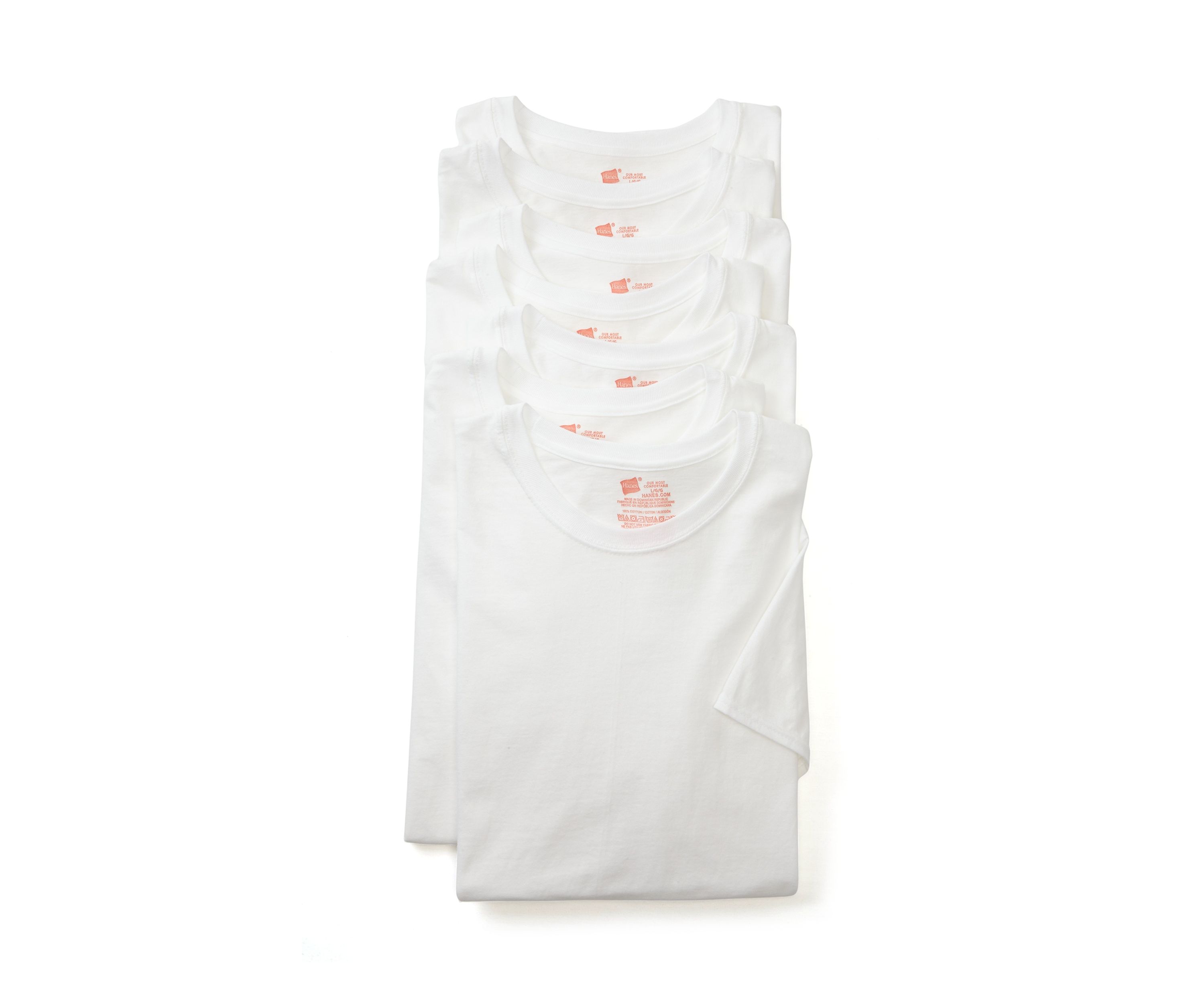 5-Pack + 1 Bonus Tagless Crew T-Shirts