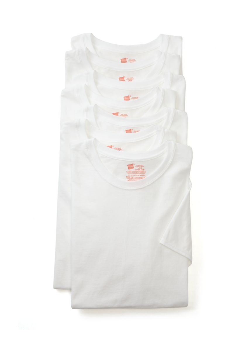 5-Pack + 1 Bonus Tagless Crew T-Shirts