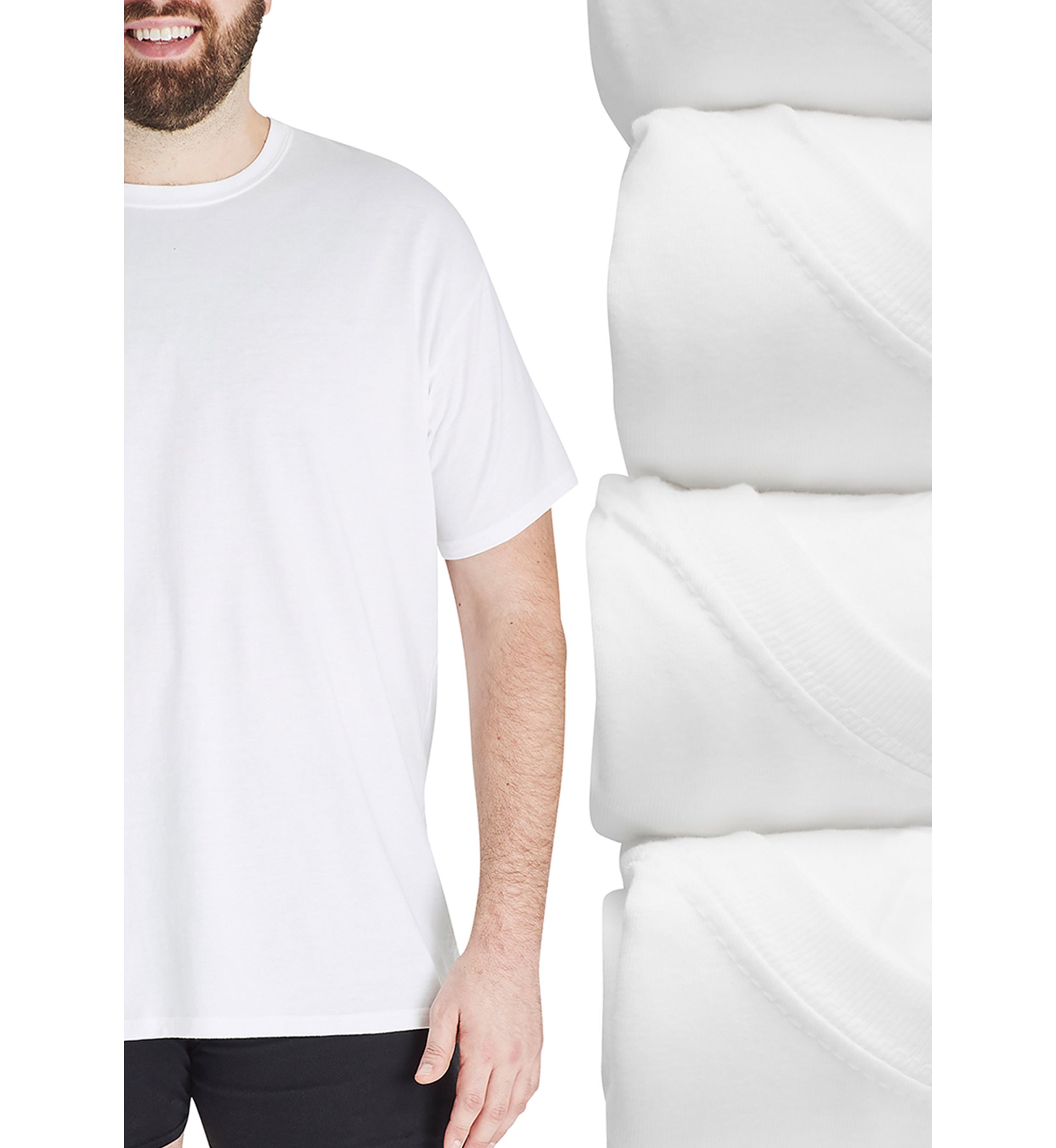 Big & Tall Crew Neck Short Sleeve T-Shirt - 4 Pack