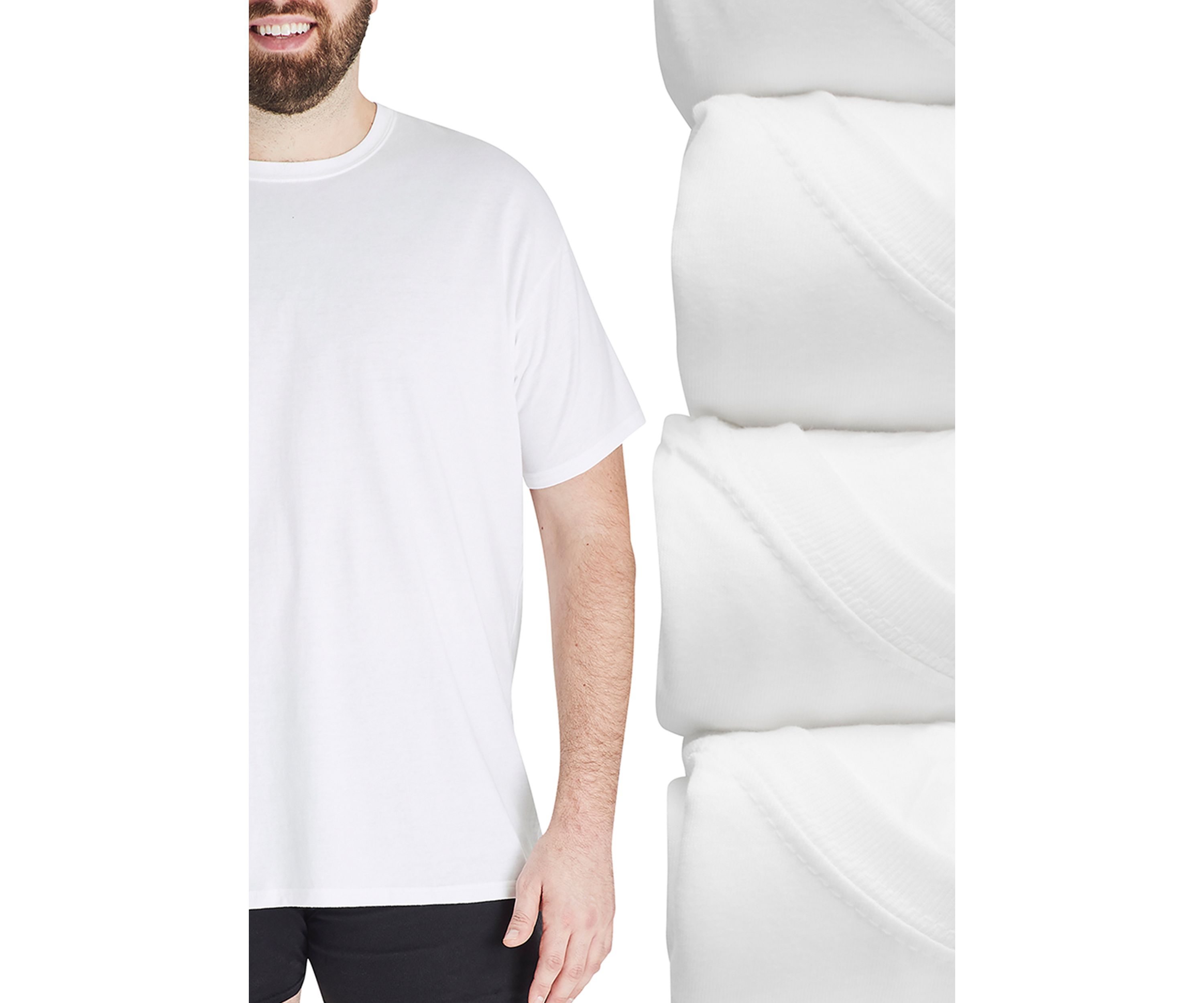 Big & Tall Crew Neck Short Sleeve T-Shirt - 4 Pack