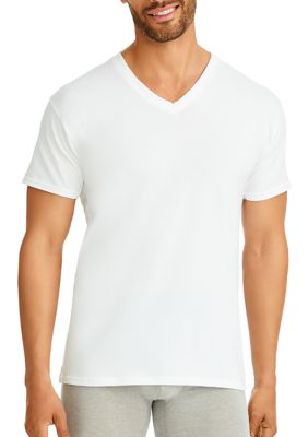 6 Pack White V-Neck T-shirt