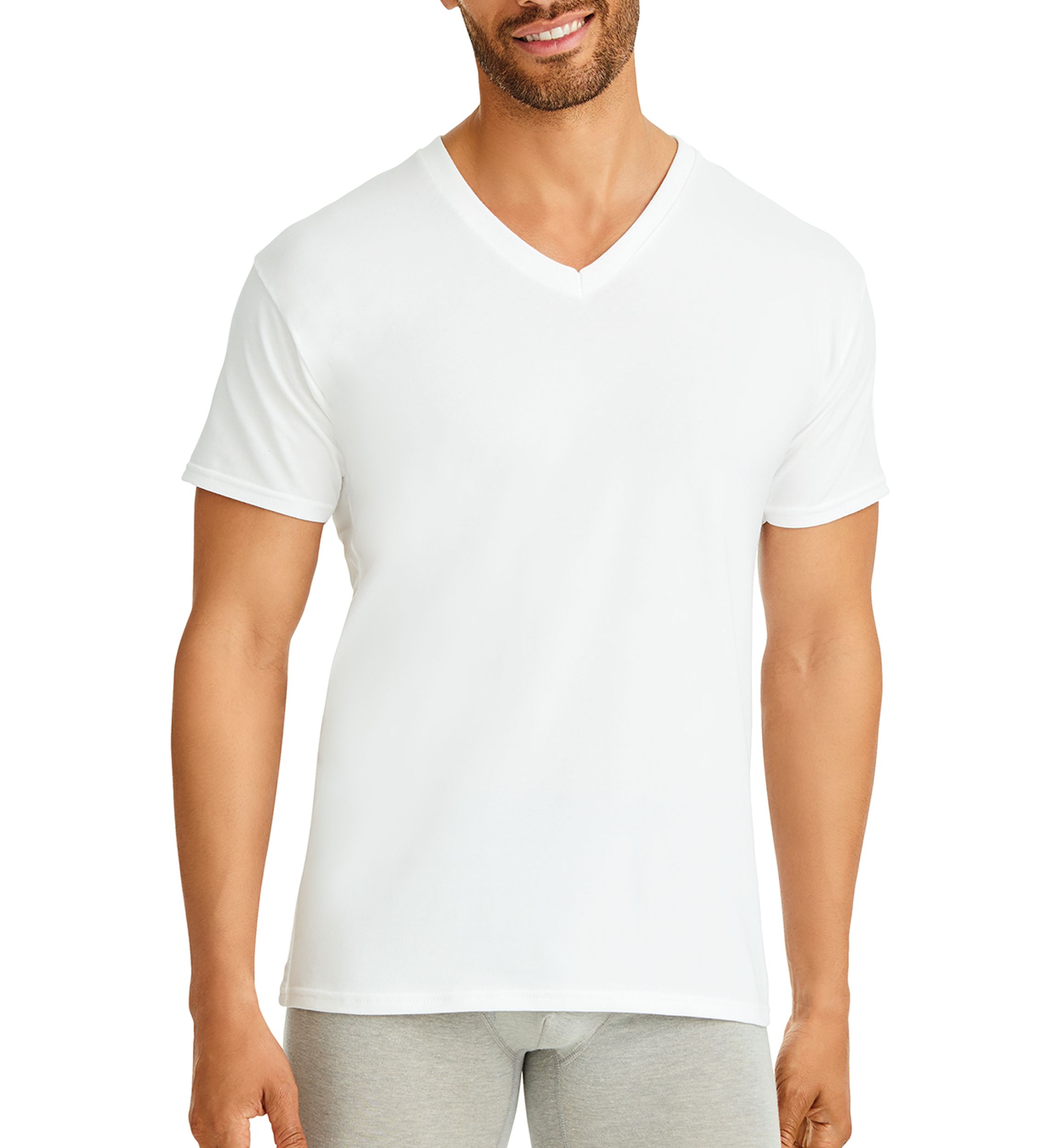 6 Pack White V-Neck T-shirt