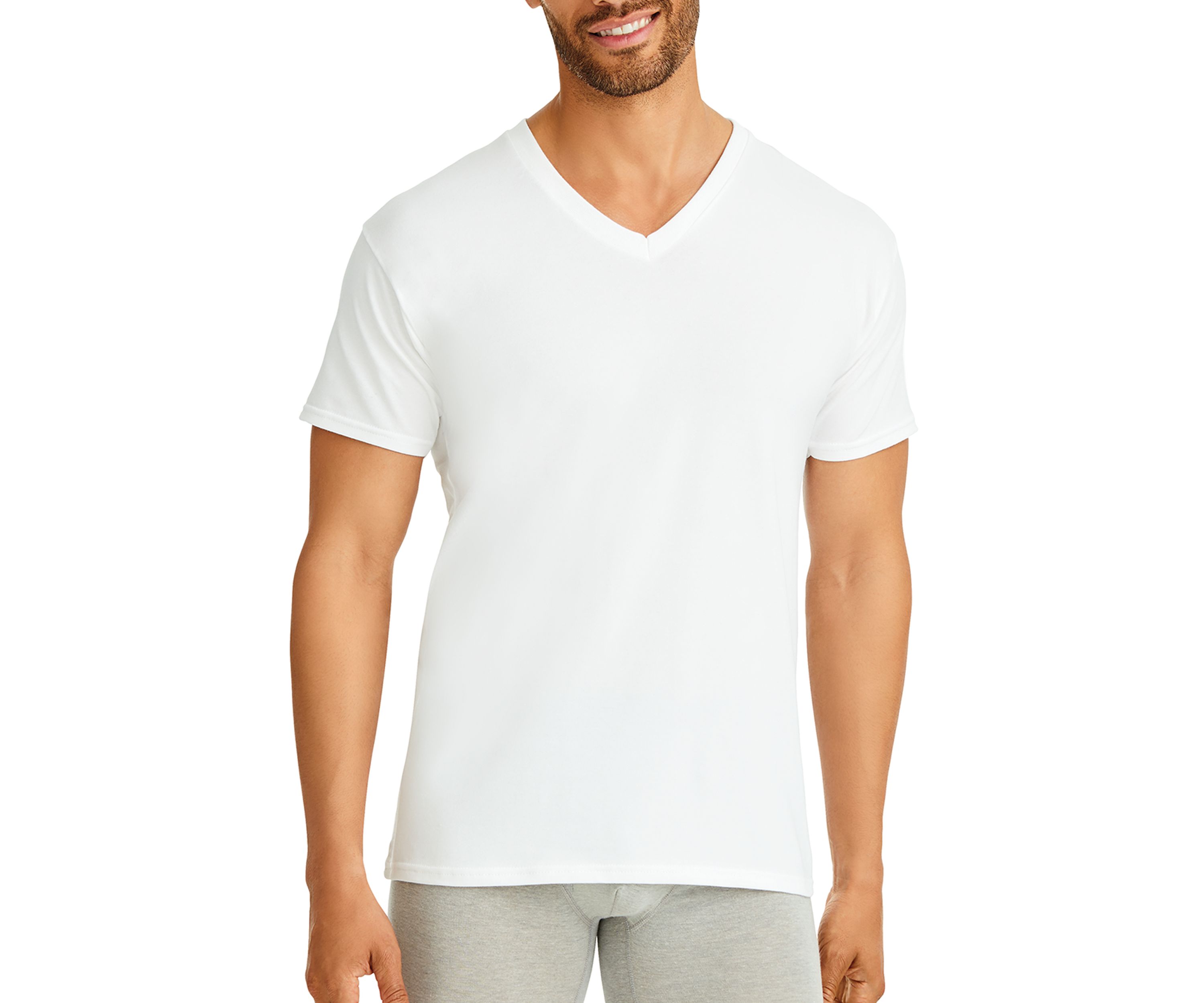 6 Pack White V-Neck T-shirt