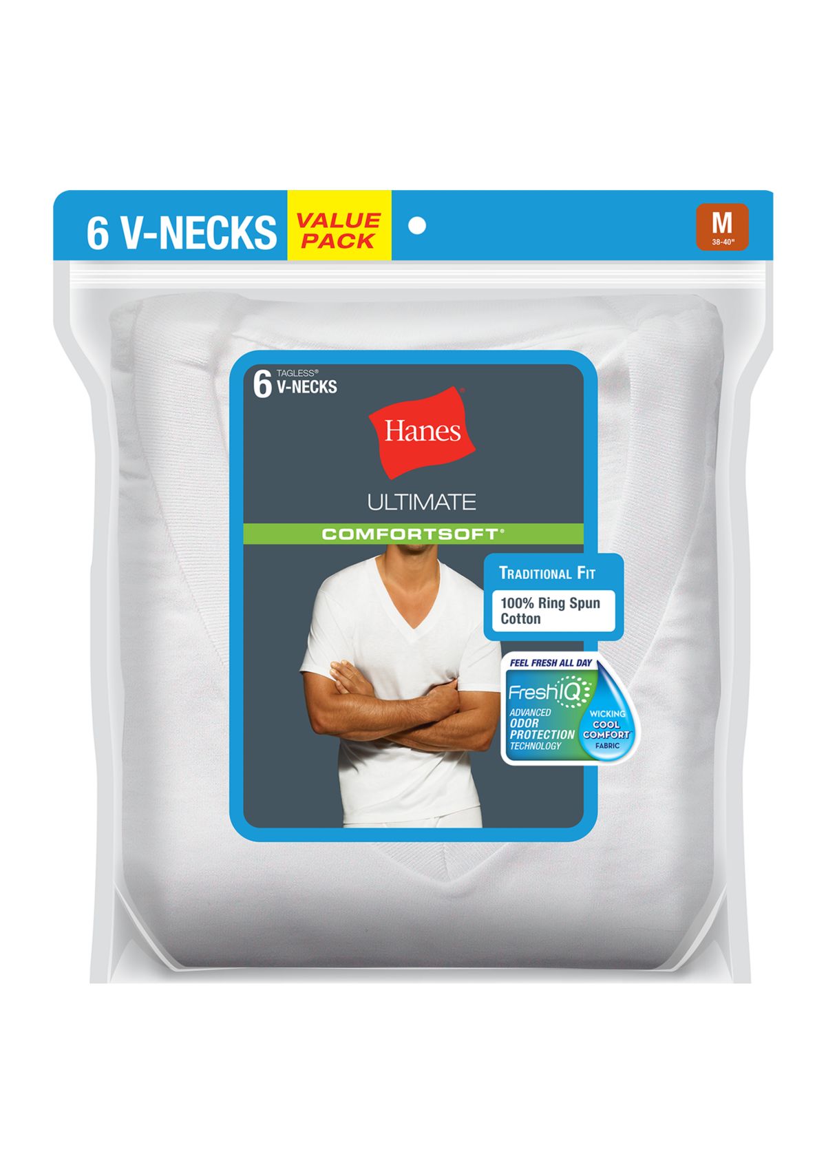 6 Pack White V-Neck T-shirt