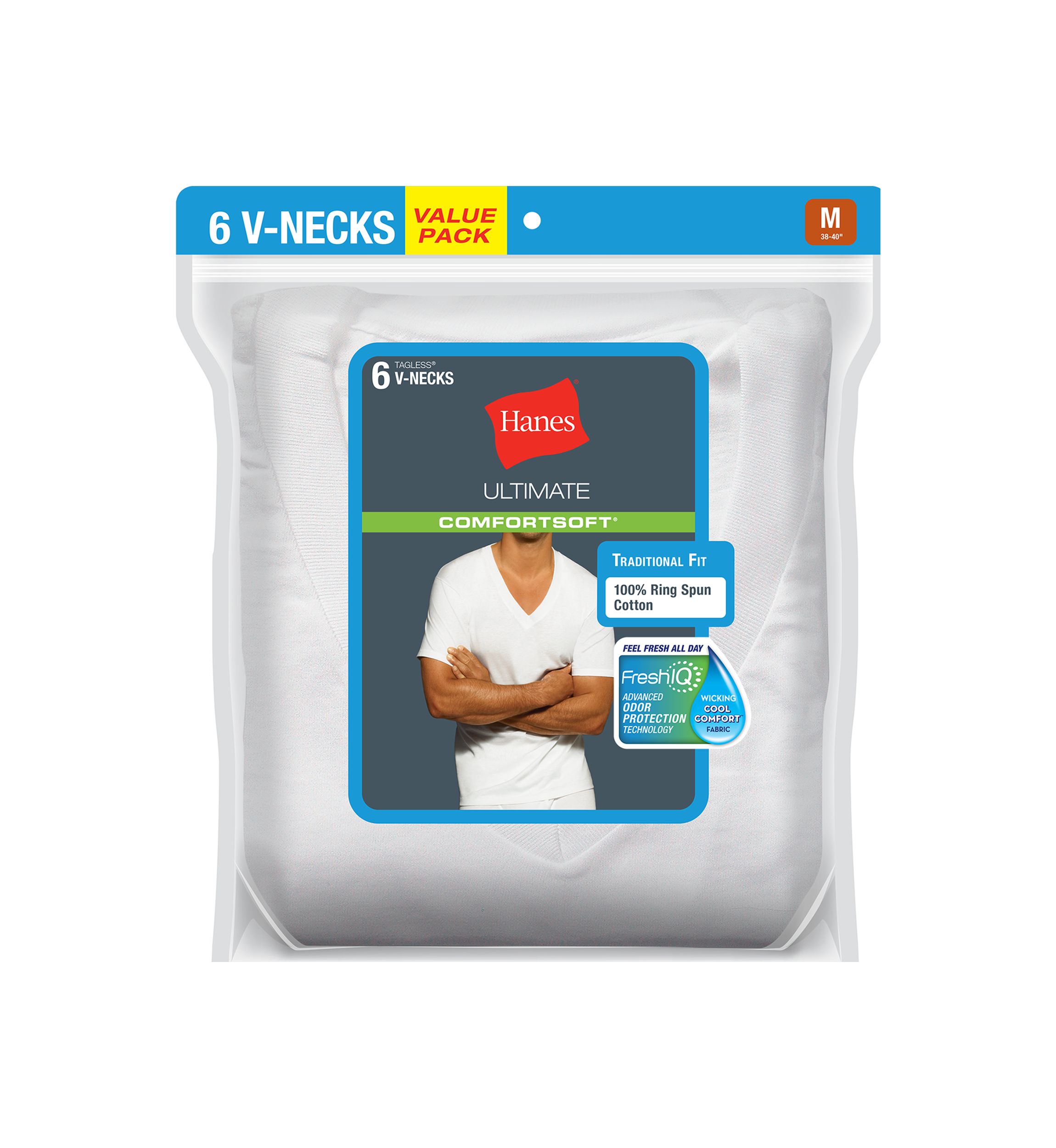 6 Pack White V-Neck T-shirt
