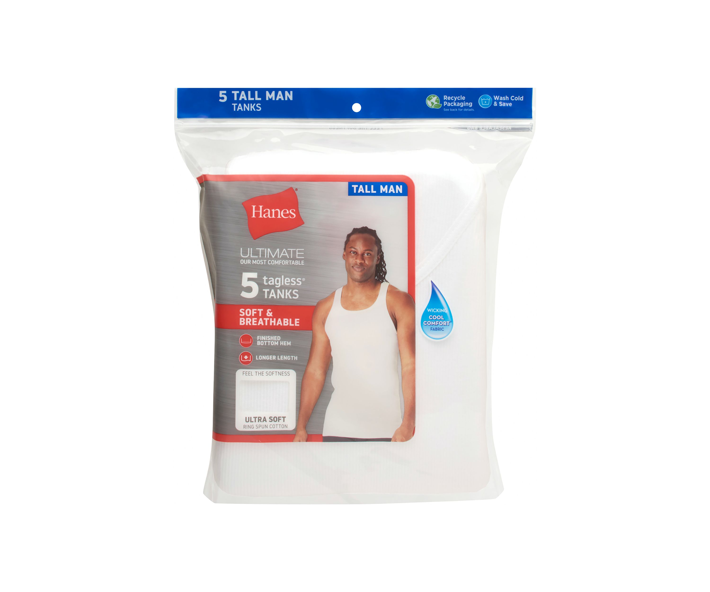 Big & Tall White Tank Top - 5 Pack
