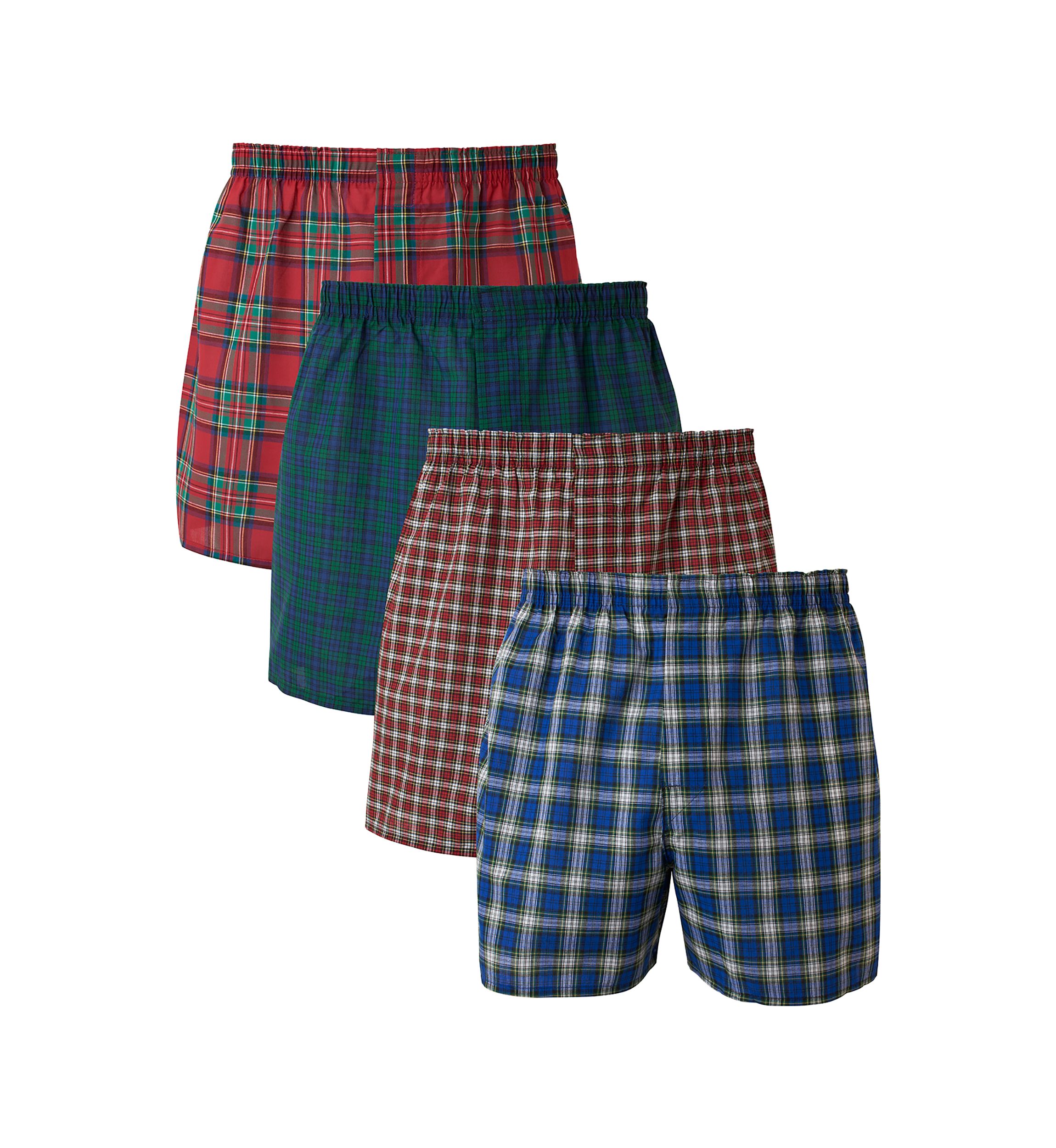 Big & Tall Assorted Tartan Boxers - 4 Pack
