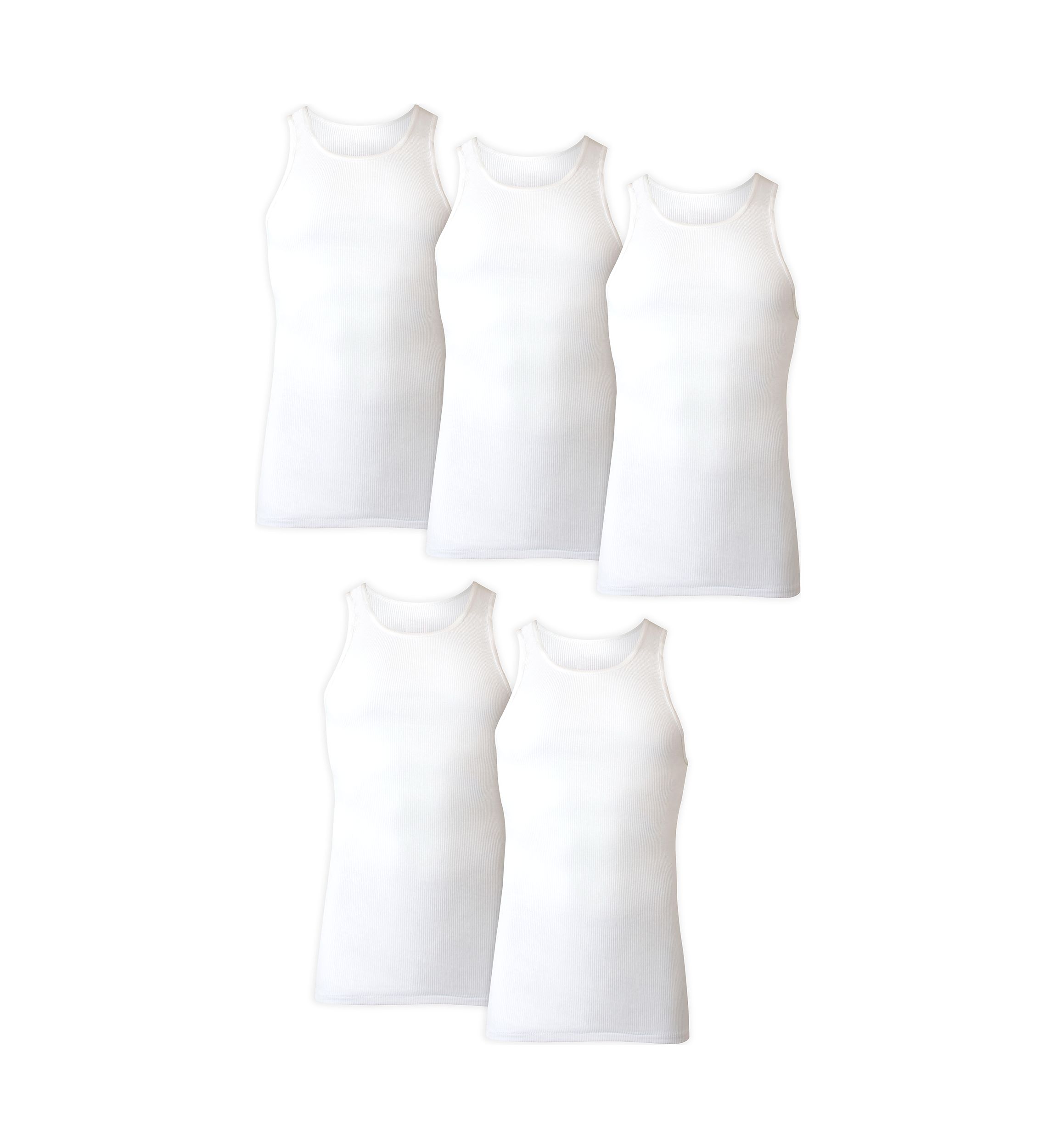 Big & Tall White Tank Tops - 5 Pack