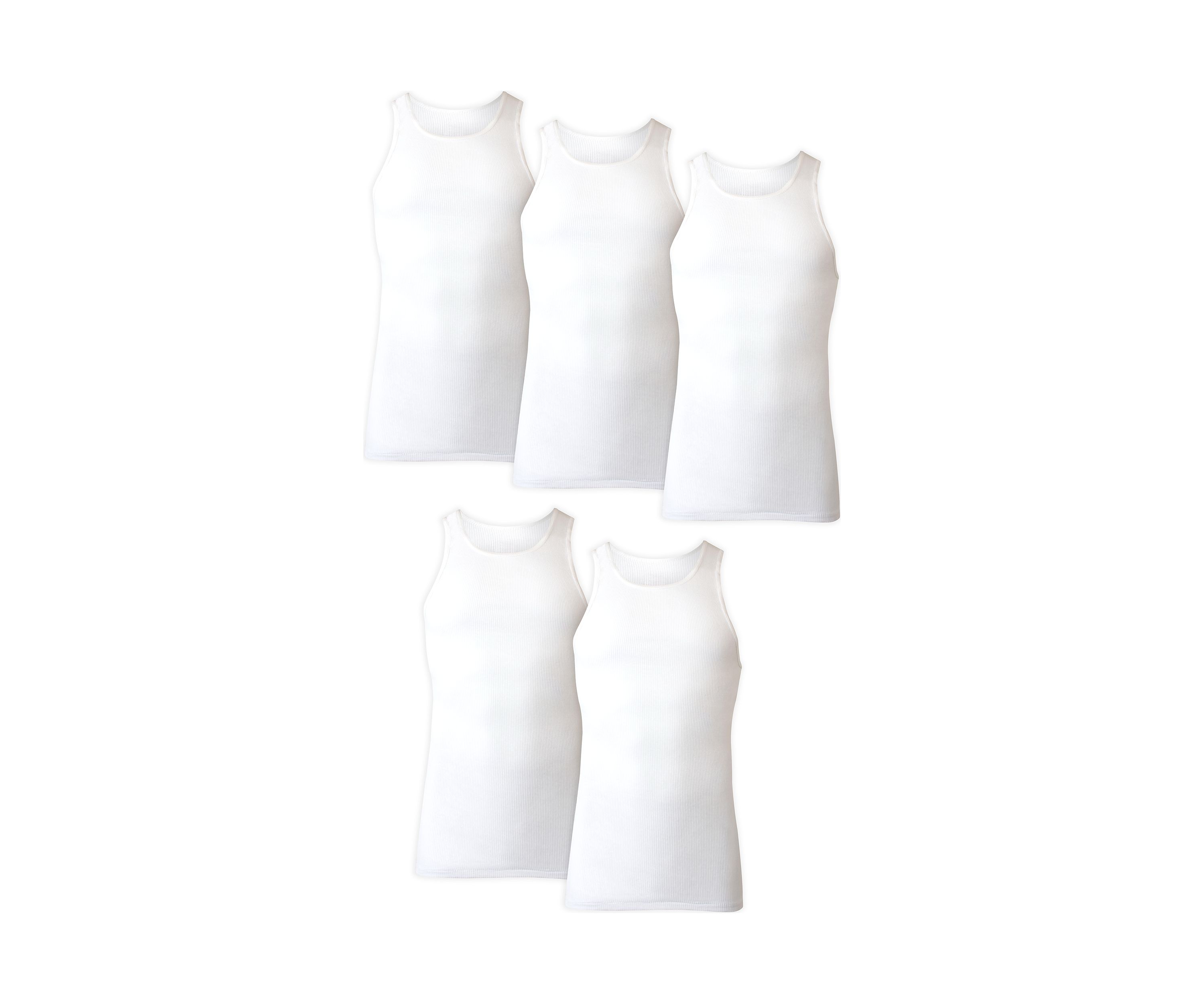 Big & Tall White Tank Tops - 5 Pack