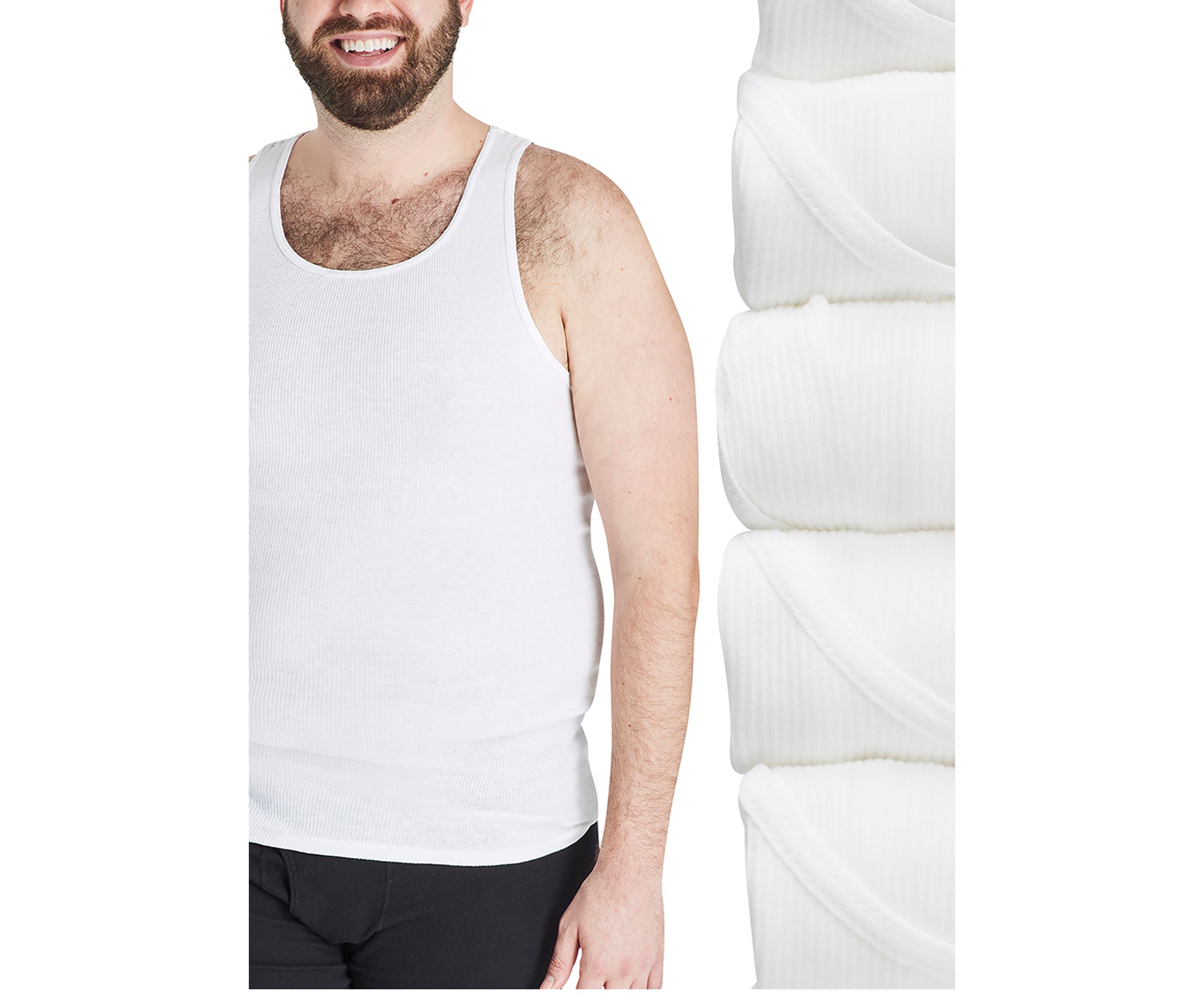 Big & Tall White Tank Tops - 5 Pack