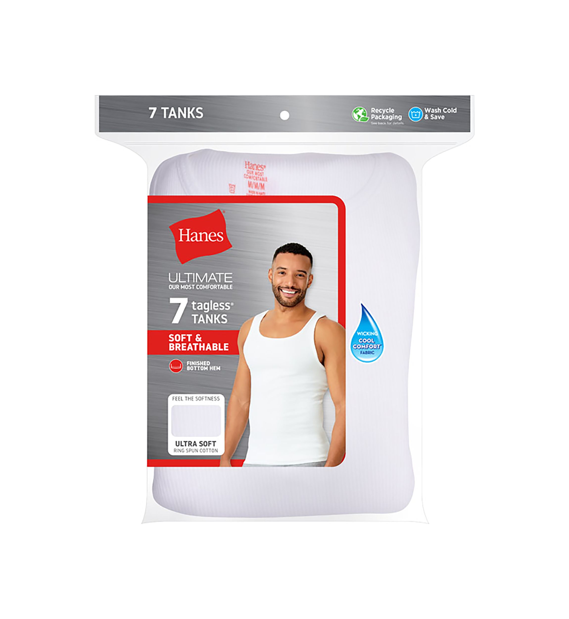 7-Pack of White Tanks 