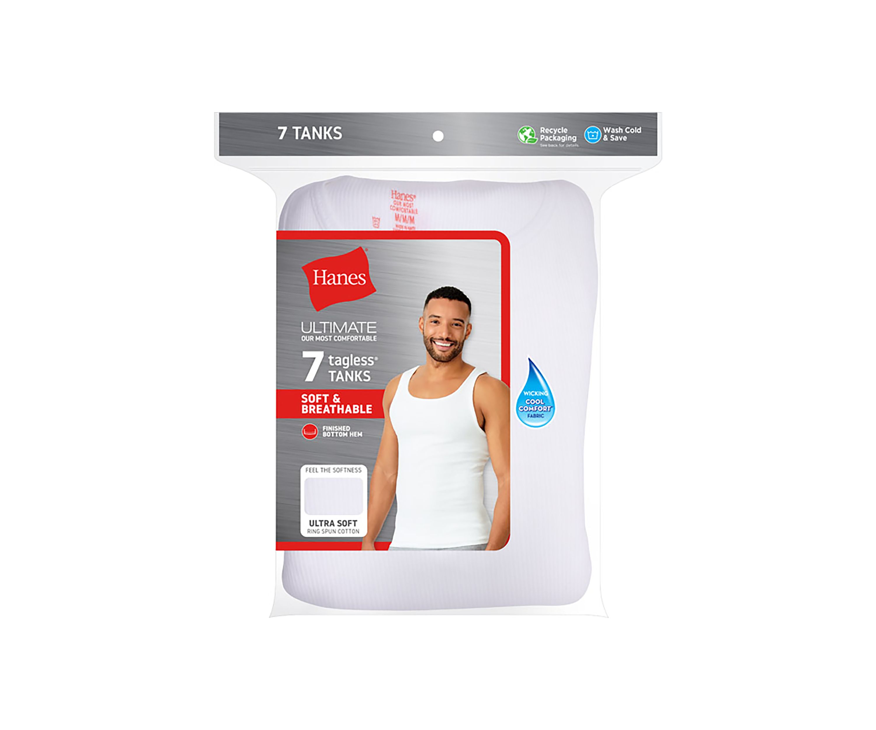 7-Pack of White Tanks 