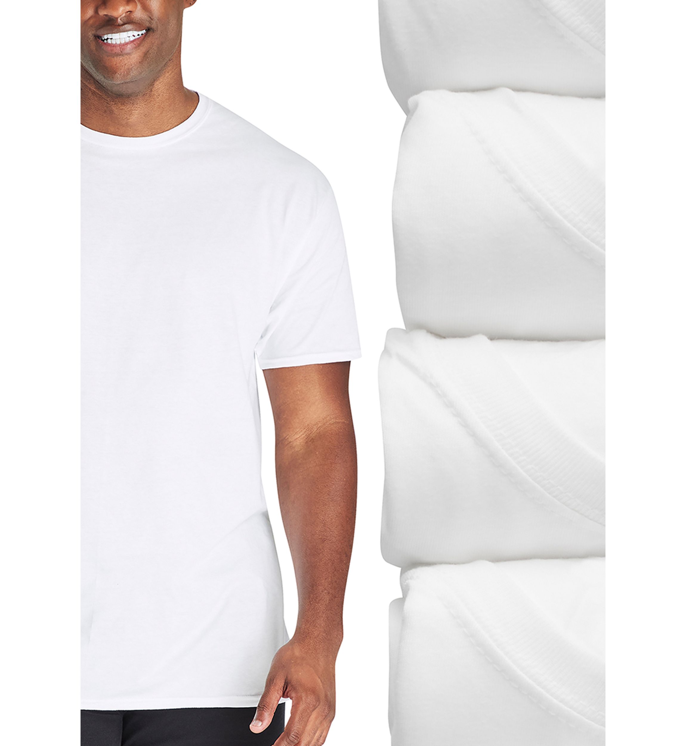 Big & Tall Short Sleeve Crew Neck T-Shirt - 4 Pack