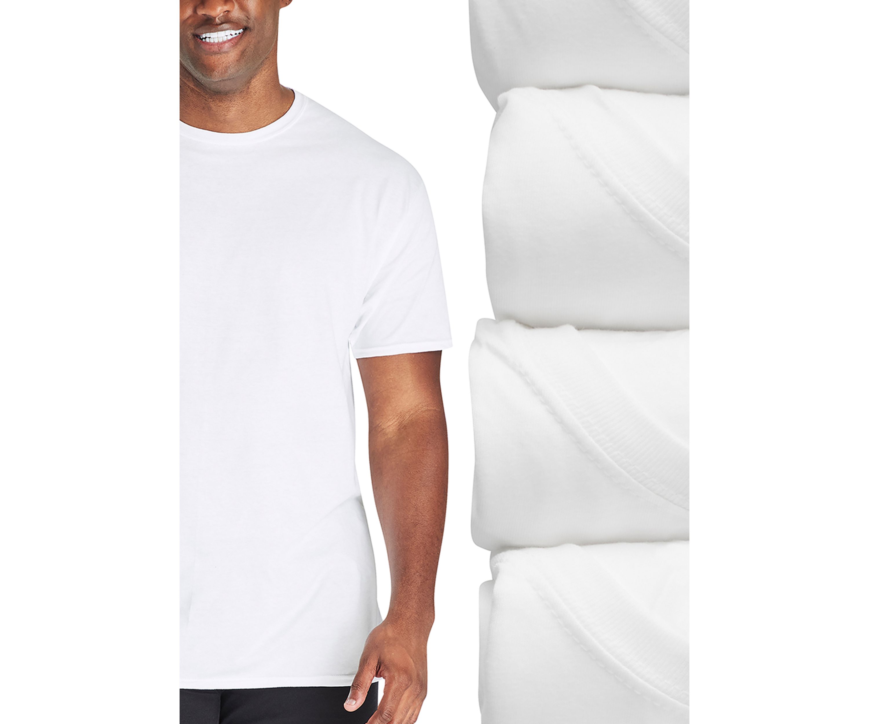 Big & Tall Short Sleeve Crew Neck T-Shirt - 4 Pack