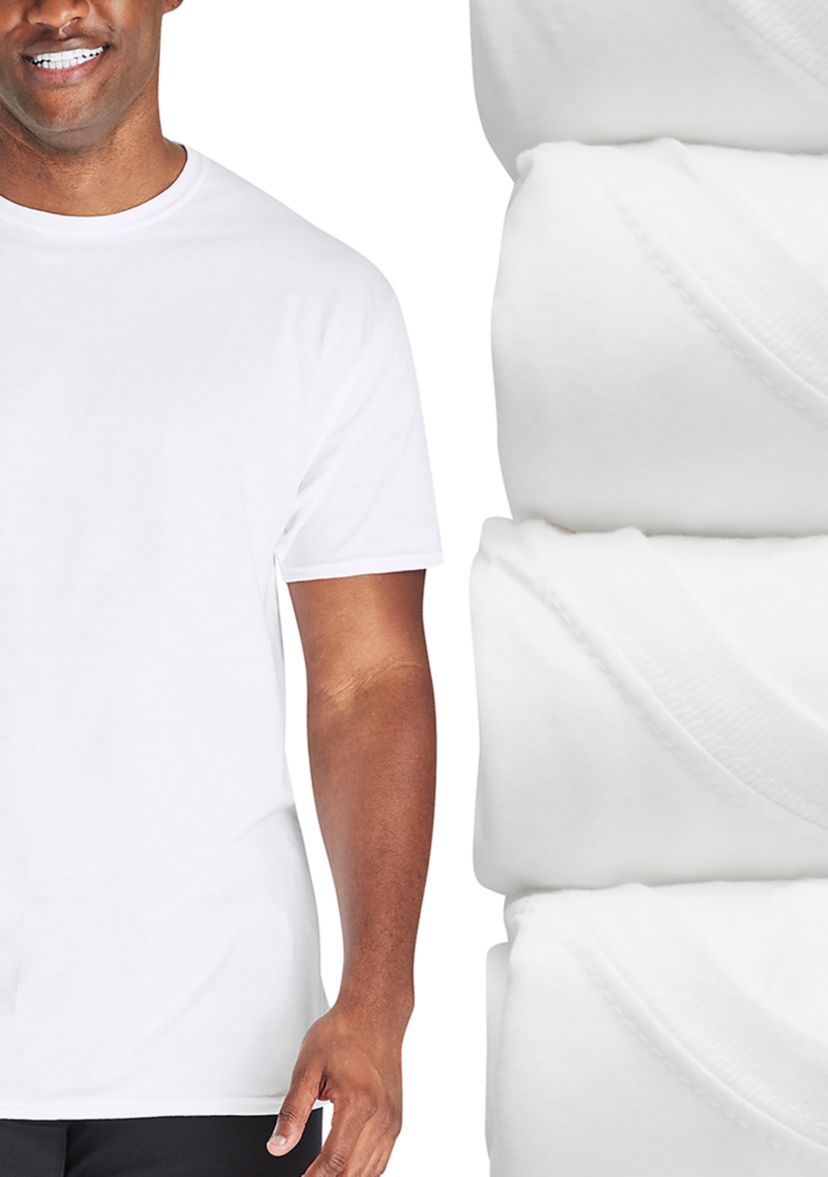 Big & Tall Short Sleeve Crew Neck T-Shirt - 4 Pack
