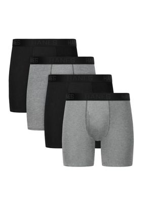 Hanes Men's Ultimate 3 + 1 Bonus Pack ComfortBlend® Boxer Briefs Underwear, XL