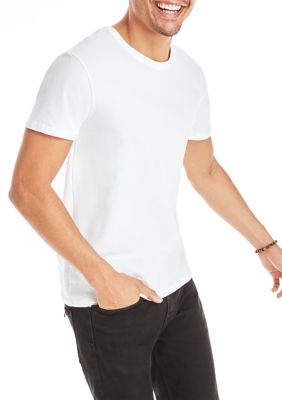 Hanes Men's Ultimate Comfort Fit Stretch Crew T-Shirt - 4 Pack, White, Large