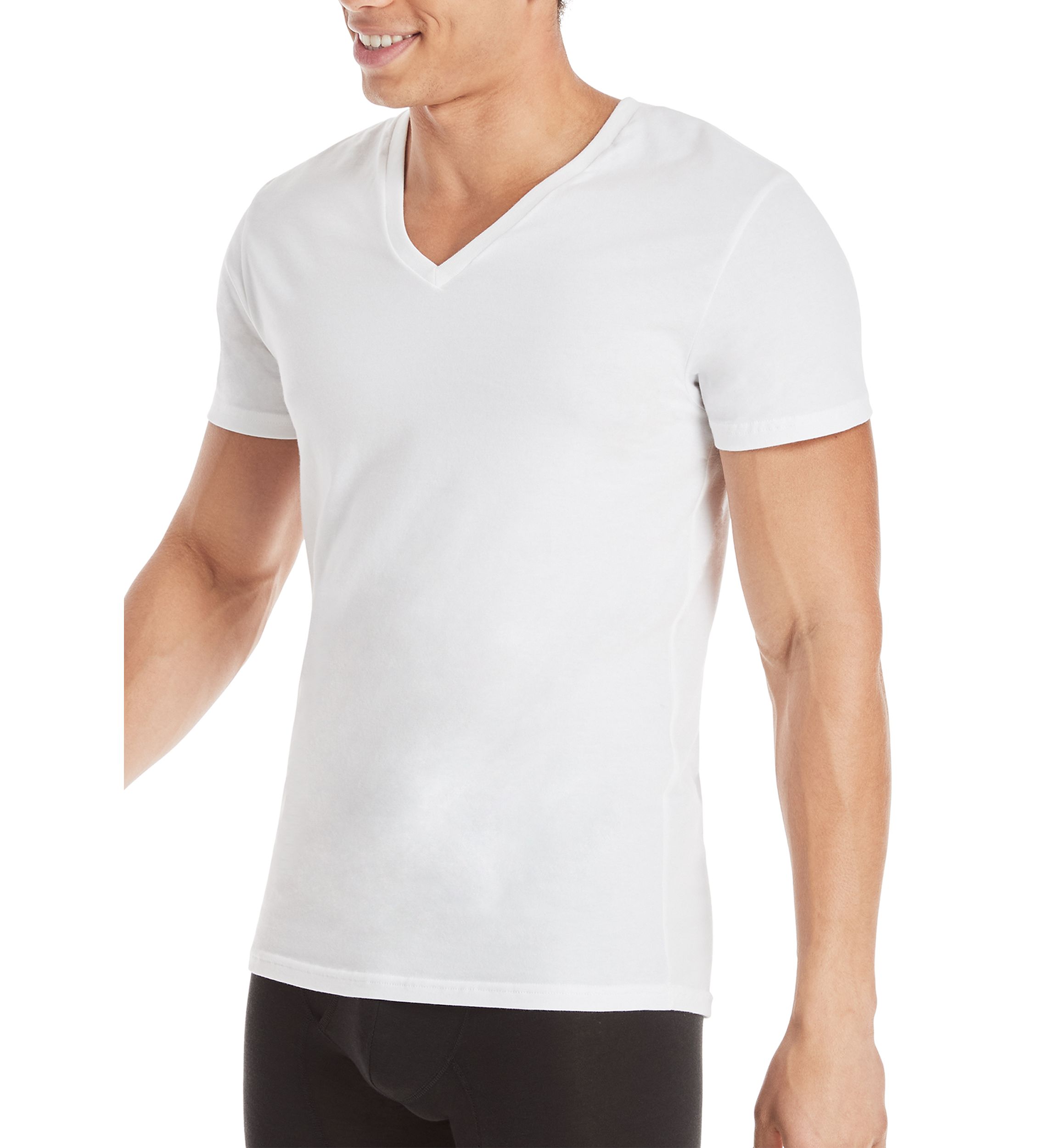 Ultimate Comfort Fit Stretch V-Neck T-Shirt - 4 Pack 