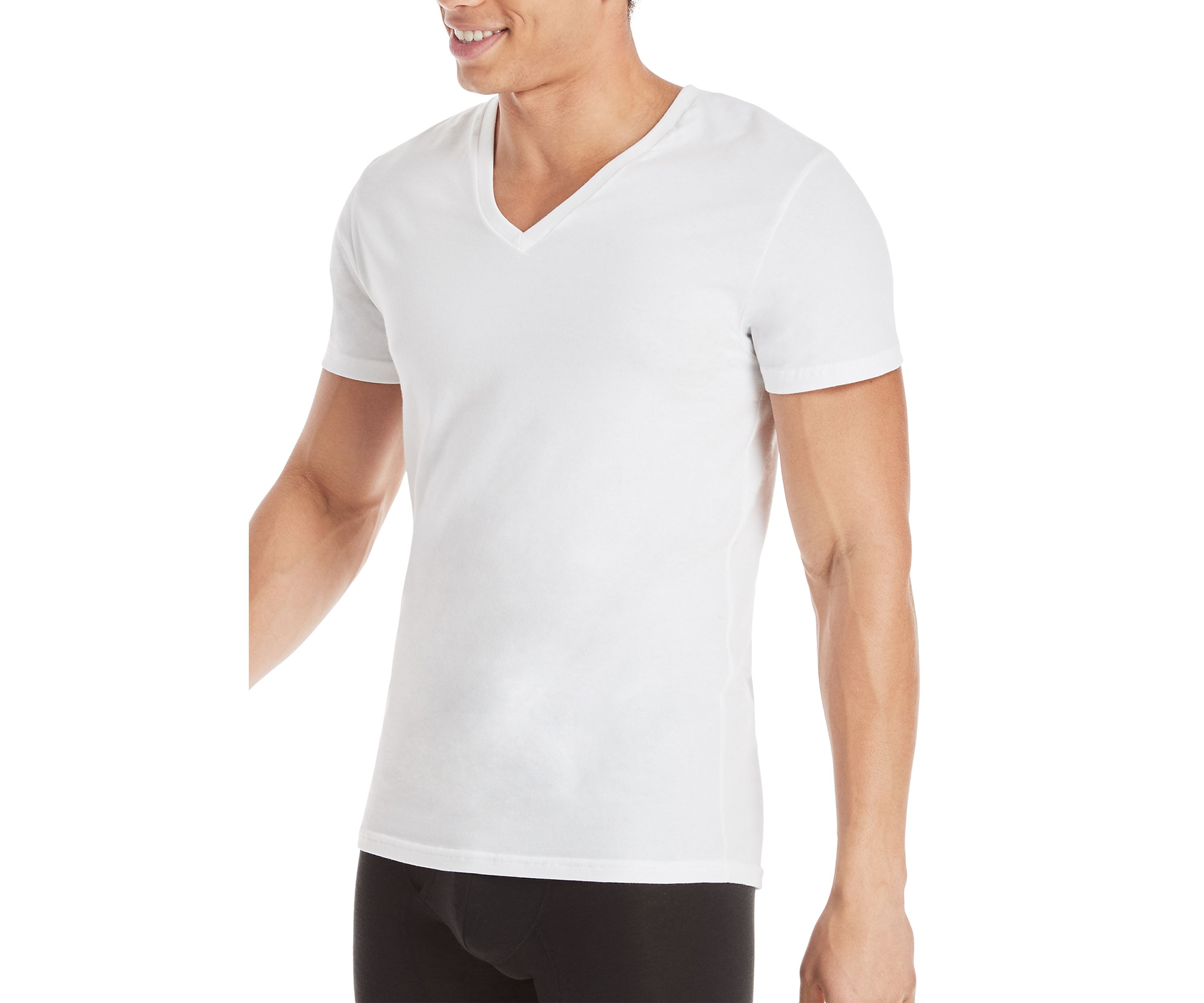 Ultimate Comfort Fit Stretch V-Neck T-Shirt - 4 Pack 