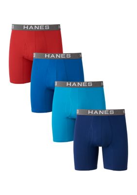 Hanes Men's 4-Pack of Assorted Boxer Briefs