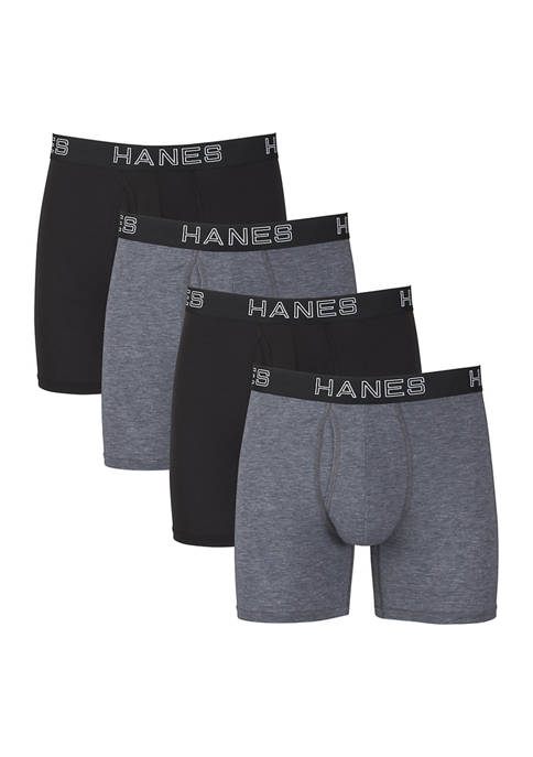Hanes® 4-Pack of Assorted Boxer Briefs
