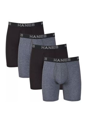 Hanes Men's 4-Pack of Assorted Boxer Briefs