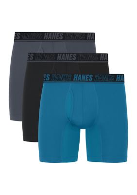 Hanes Men's Moves X-Temp Performance Boxer Briefs Set, XL