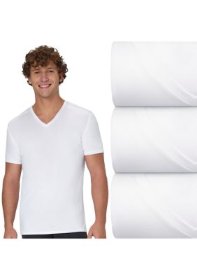 Hanes Men's Moves V-Neck X-Temp Performance Shirt Pack, XL