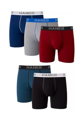 Hanes Sport Men's Air Mesh Boxer Brief Underwear, X-Temp, Assorted Solids,  4-Pack