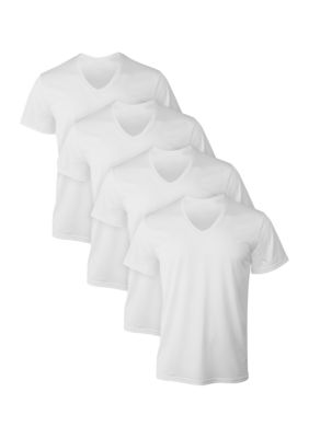 Hanes Men's Assorted Mesh V-Neck T-Shirts - 4 Pack, Small