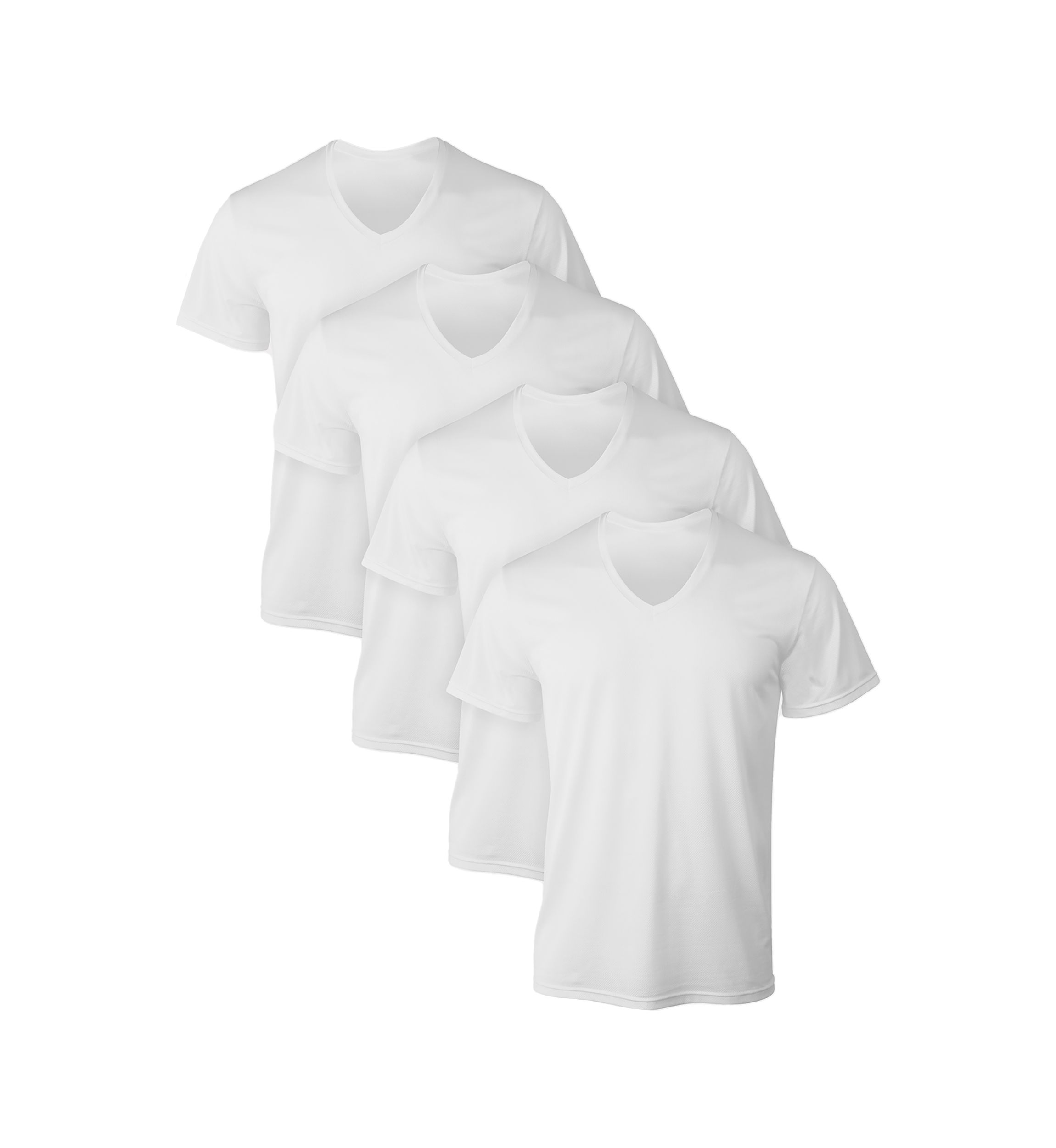Assorted Mesh V-Neck T-Shirts - 4 Pack