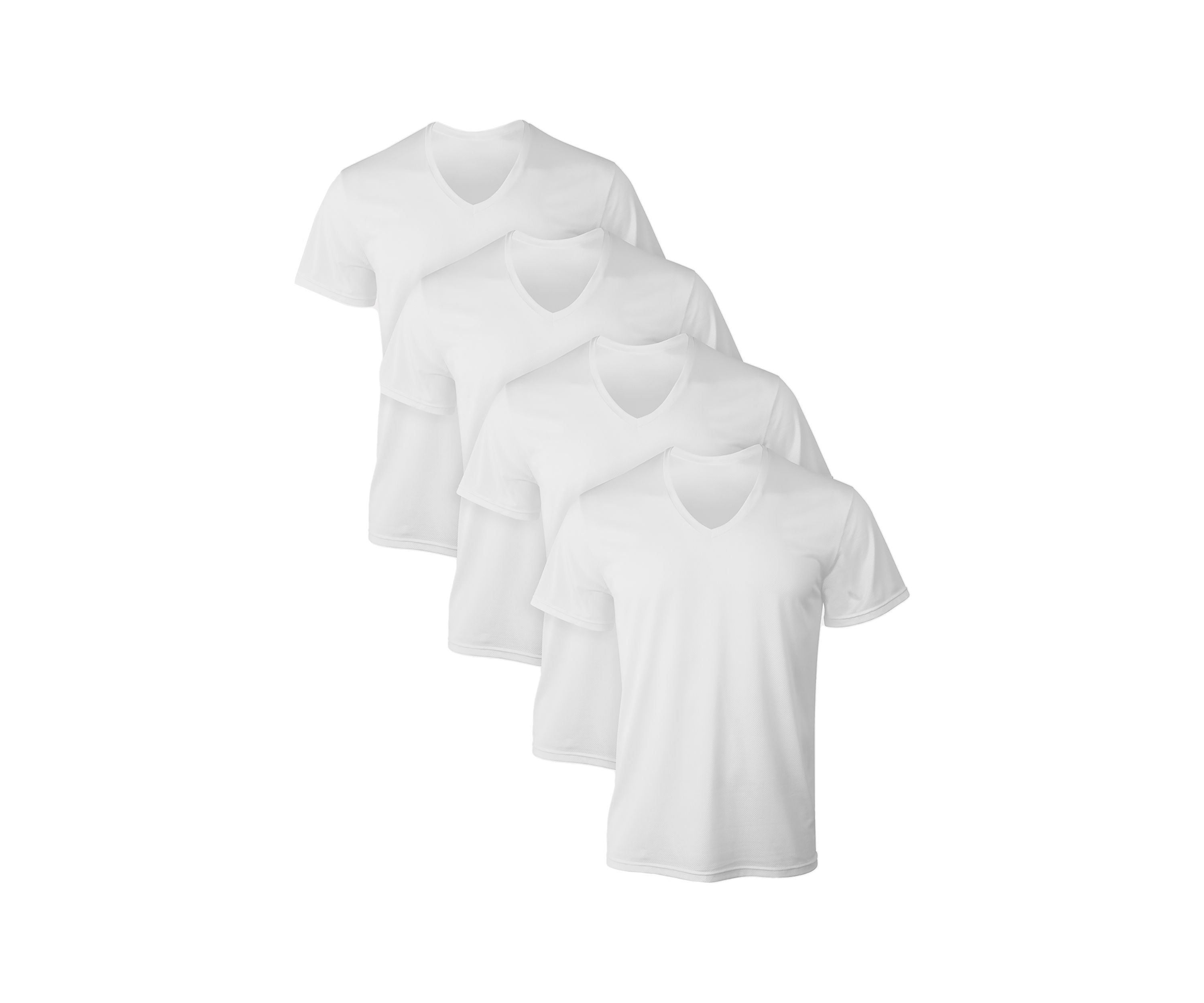 Assorted Mesh V-Neck T-Shirts - 4 Pack