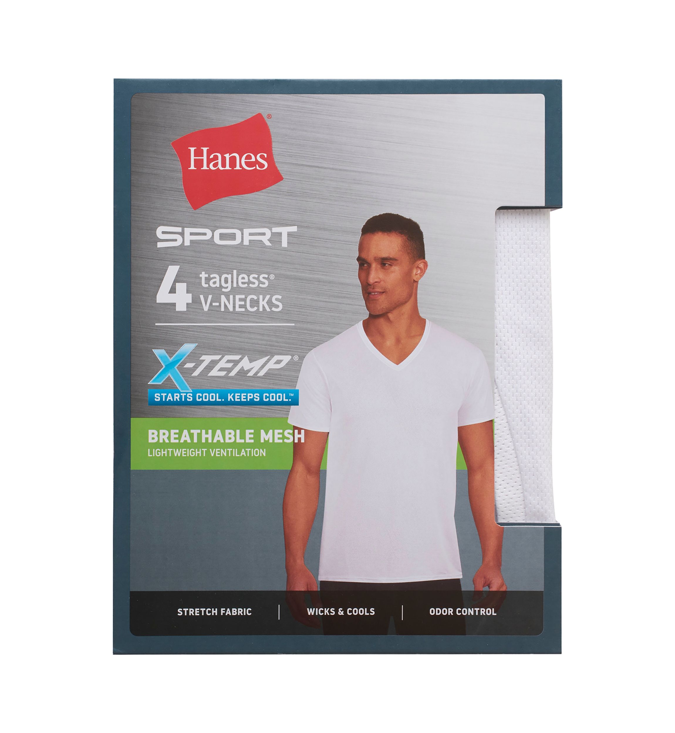 Assorted Mesh V-Neck T-Shirts - 4 Pack