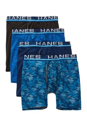 Hanes Mens Ultimate Designer Prints Boxers 4-Pack, 2XL, Assorted