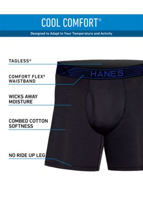 Hanes Platinum X Temp Cool Comfort Tagless Boxer Briefs 4 Pack