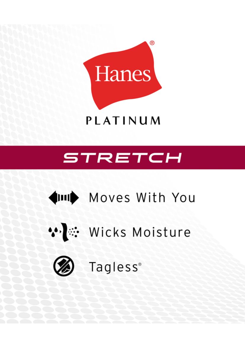 Platinum Stretch Tagless® Crew Neck T Shirts 4 Pack