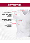 Platinum Stretch Tagless® V Neck T Shirts 4 Pack